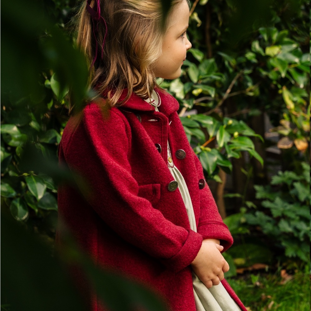 AMAIA Red Pea Coat